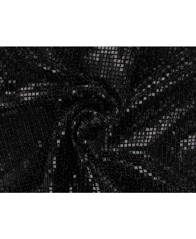 Square Sequin on Metallic Dobby Knit, Black