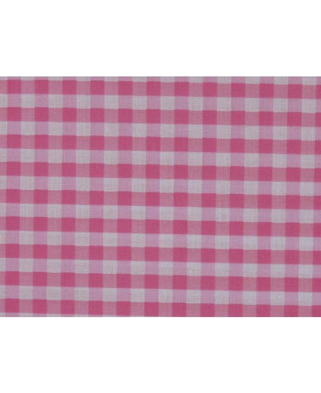 1/4 Inch Printed Polycotton Gingham, Pink