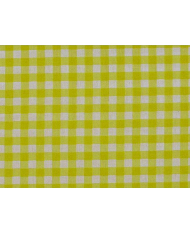 1/4 Inch Printed Polycotton Gingham, Yellow