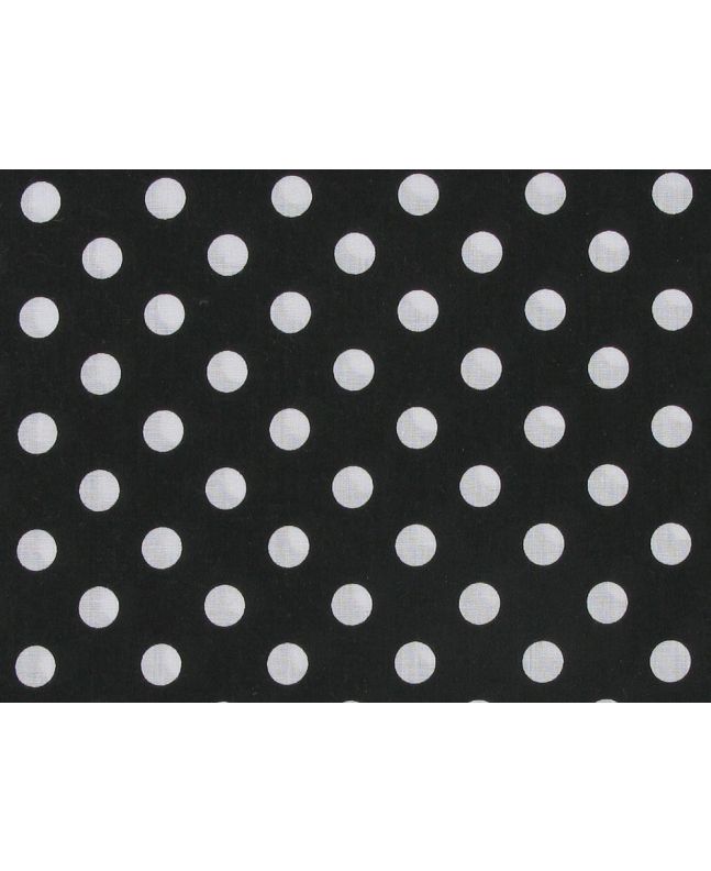 1cm Spot Polycotton Print, Black