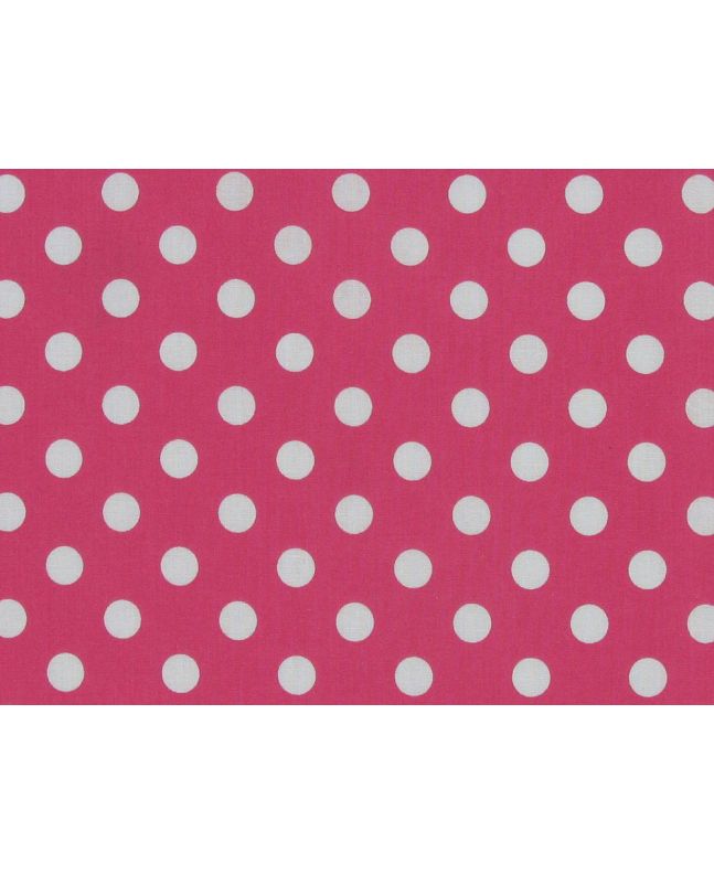 1cm Spot Polycotton Print, Cerise
