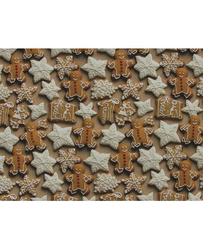 3D Fantasy Cotton Print, Christmas Gingerbread