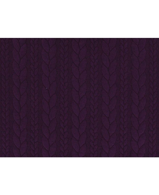 Soft Cable Knit Jersey, Plum 