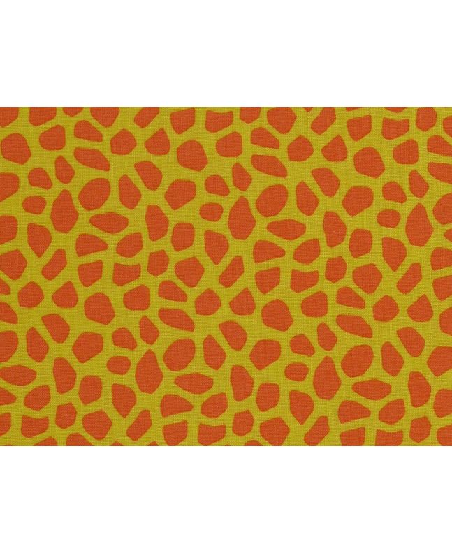Electric Safari Giraffe Cotton Print, Orange