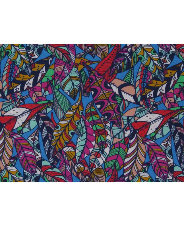 Abstract Feather Flutter Cotton Jersey Print