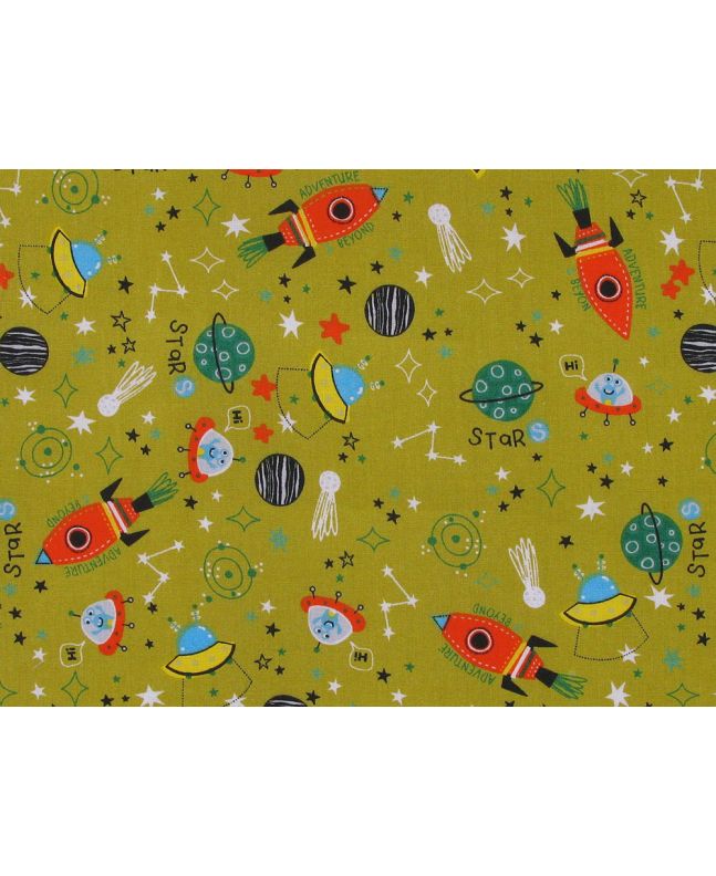 Adventure And Beyond Cotton Print, Ochre