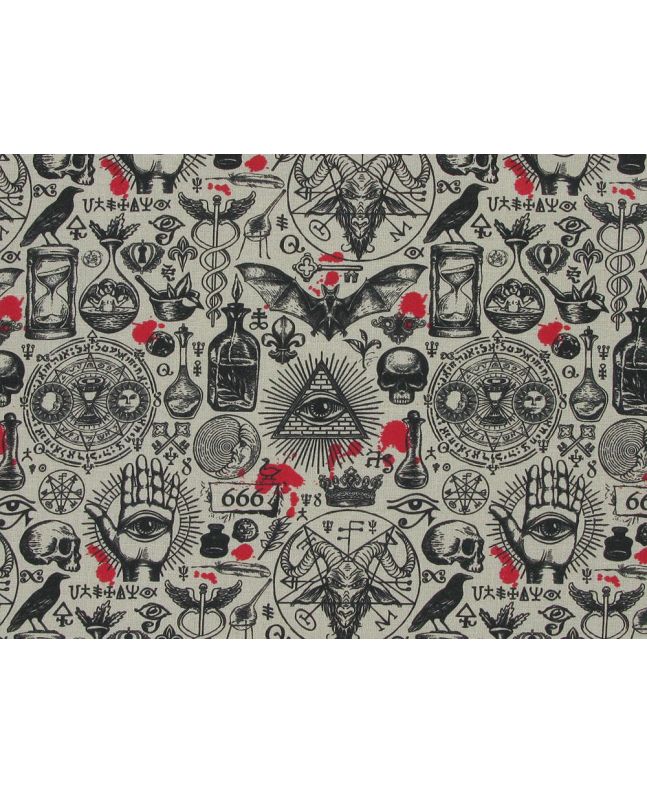 Alchemists Notebook Printed Cotton, Parchment