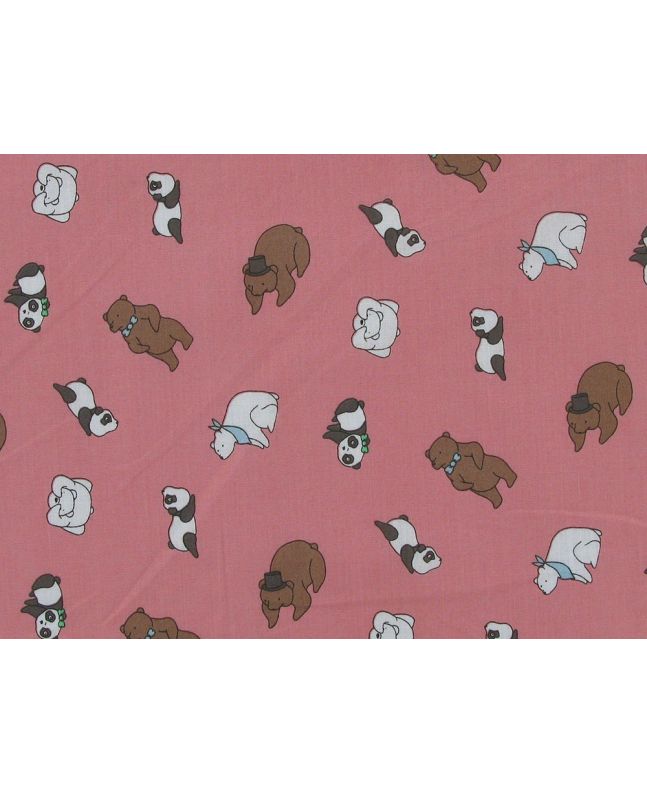 All Bears Polycotton Print, Pink