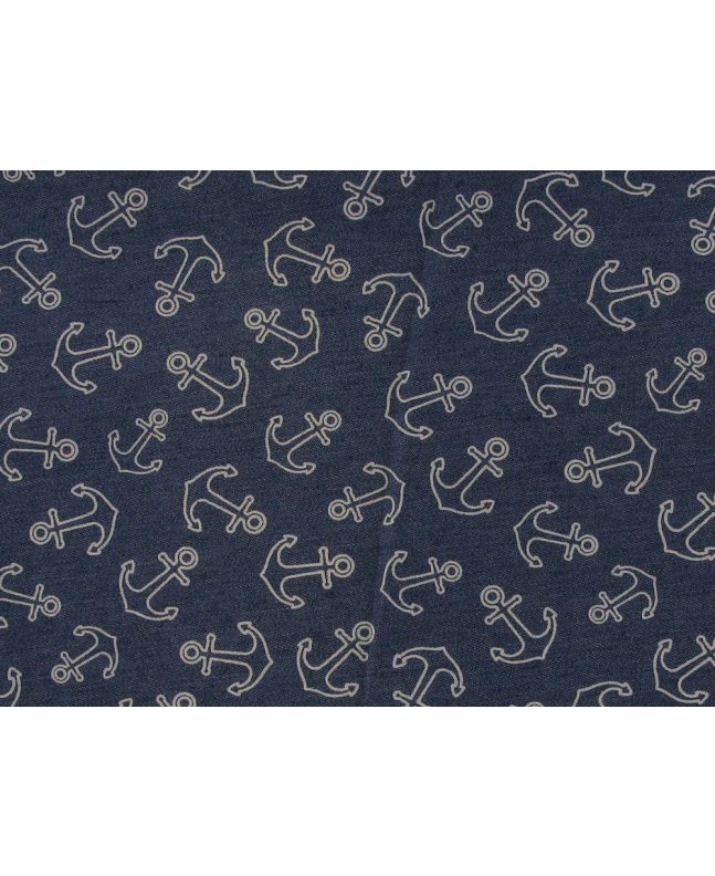 Anchor Printed Stretch Chambray