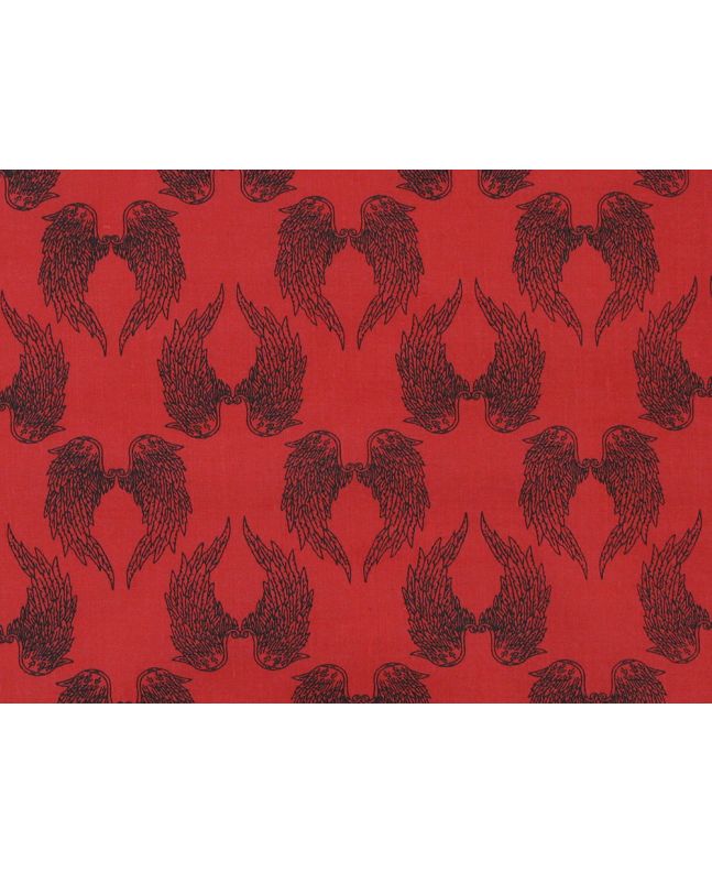 Angel Wings Polycotton Print, Red Orange