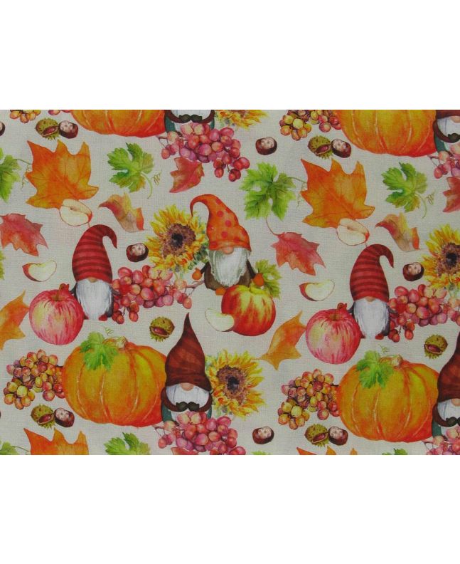 Autumn Gonk Cotton Print, Off White