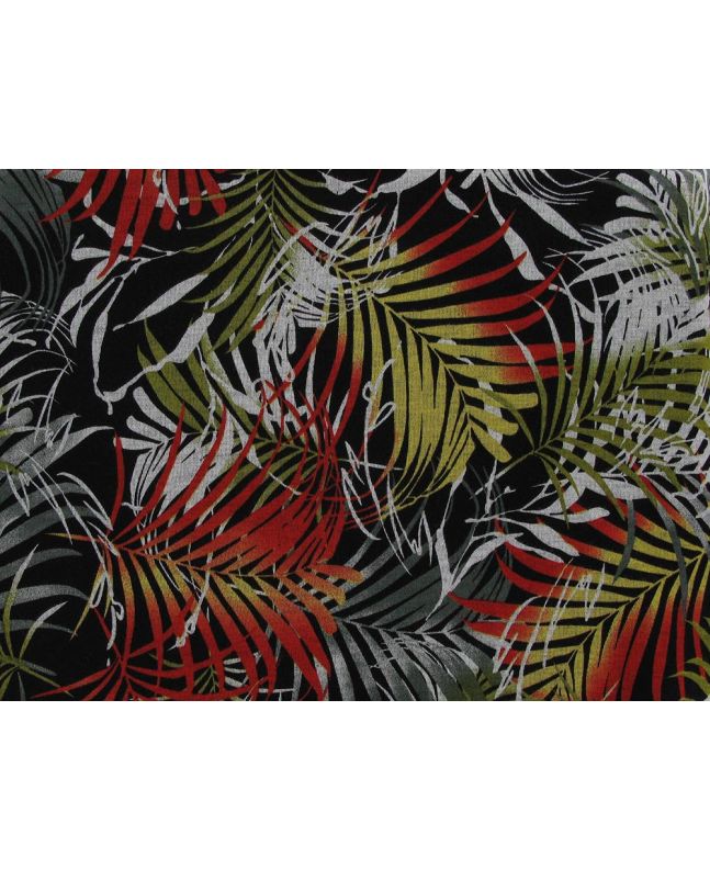 Autumn Palm Printed Ponte Roma, Green