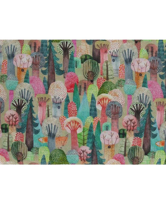 Autumn Tree Forest Cotton Print