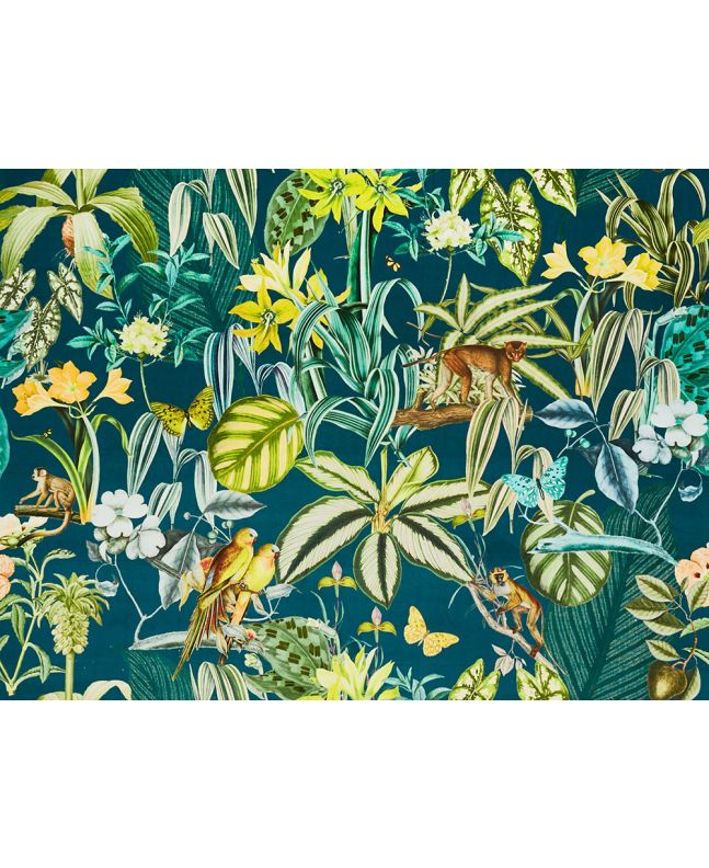 Barbados Printed Velvet, Lagoon