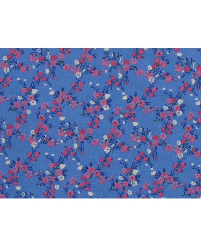 Blossom Chain Polycotton Print, Navy