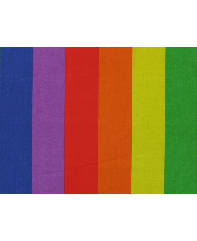 Bright Rainbow Stripe Polycotton Print, 2 Inch Stripe