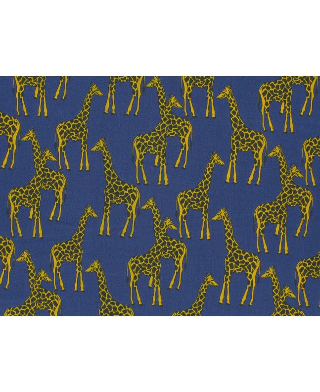 Bright Safari Giraffe Polycotton Print, Royal