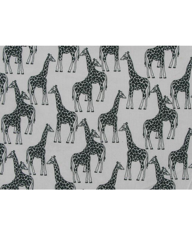 Bright Safari Giraffe Polycotton Print, White