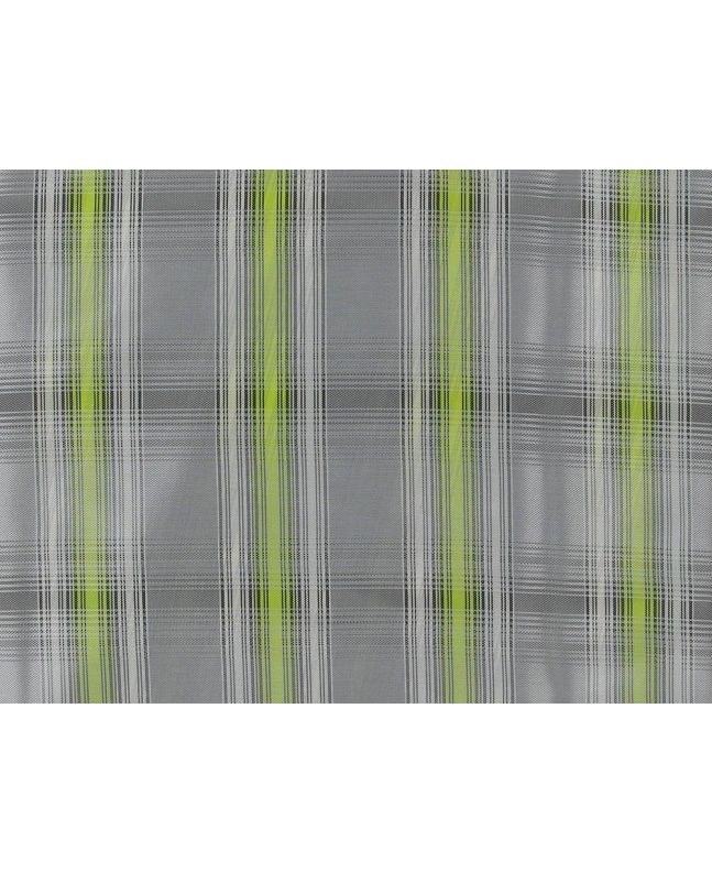 Bright Yellow Stripy Check Acetate Viscose Lining, Grey