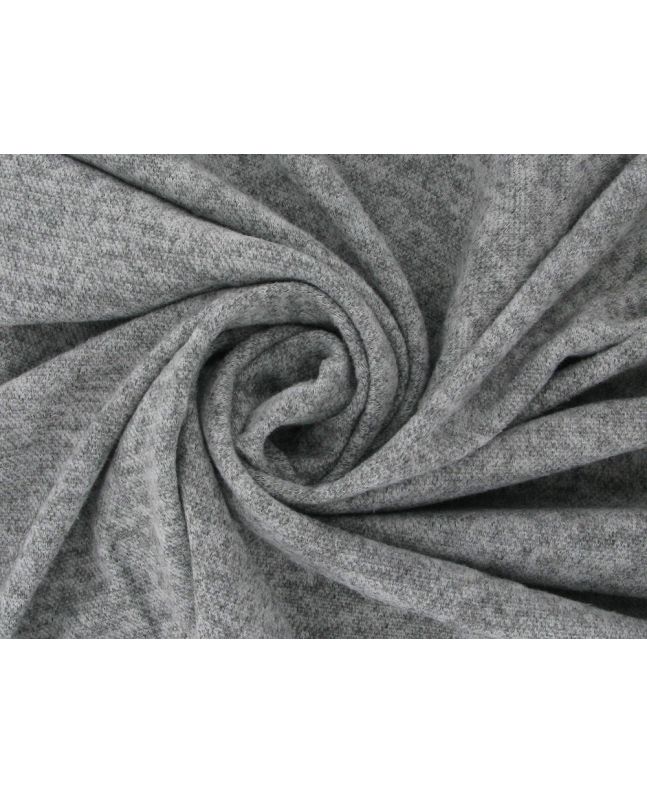Brushed French Terry Knit, Light Grey Marl