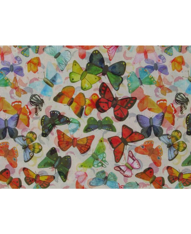 Butterfly Ballet Cotton Print, White