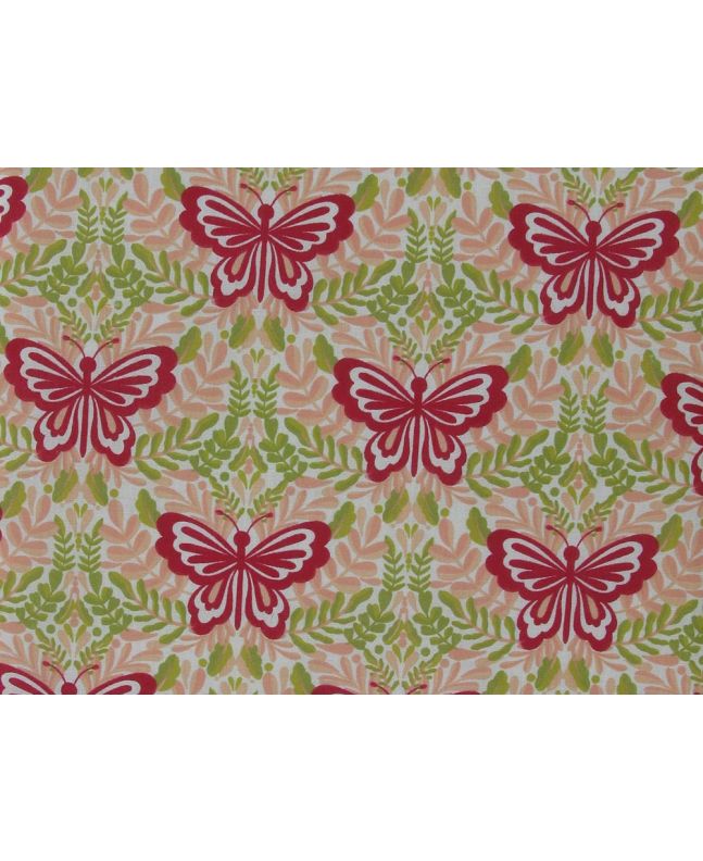 Butterfly Bouquet Polycotton Print, Pink