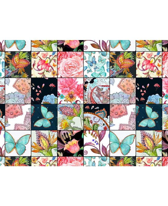 Butterfly Patchwork Cotton Print