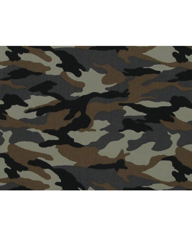 Camouflage Cotton Poplin Print, Sand Dune