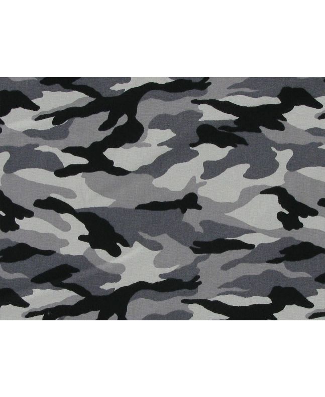 Camouflage Cotton Poplin Print, Snow Drift