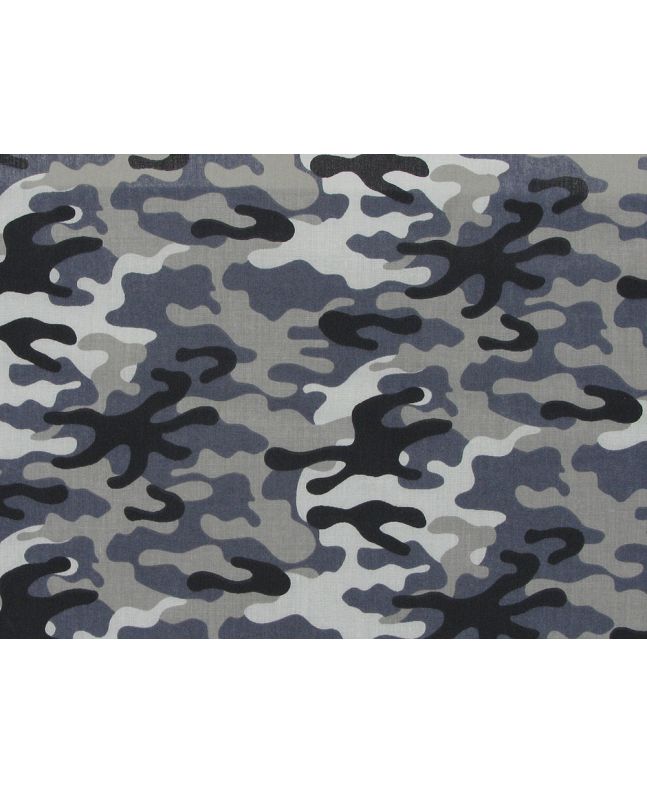 Camouflage Flash Polycotton Print, Slate