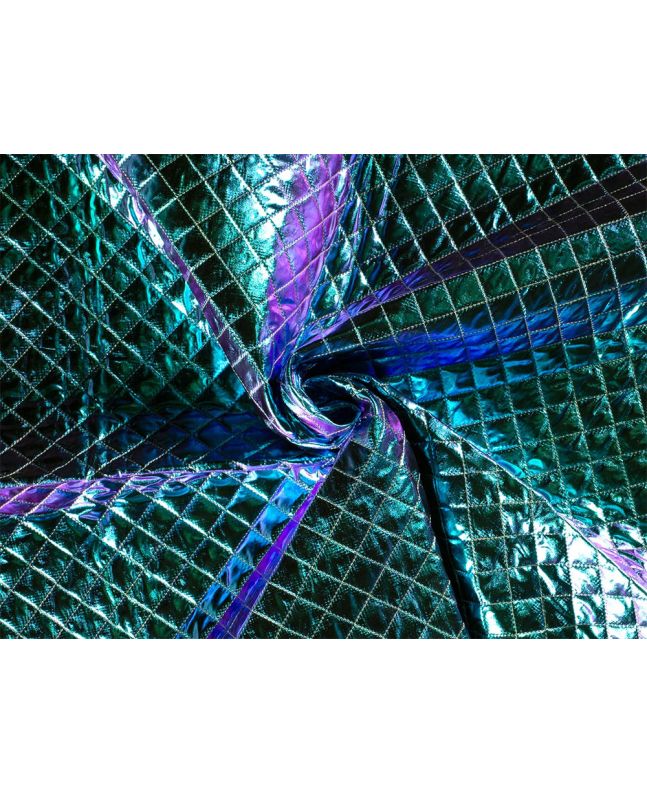 Check Quilted Foil Jacketing, Peacock