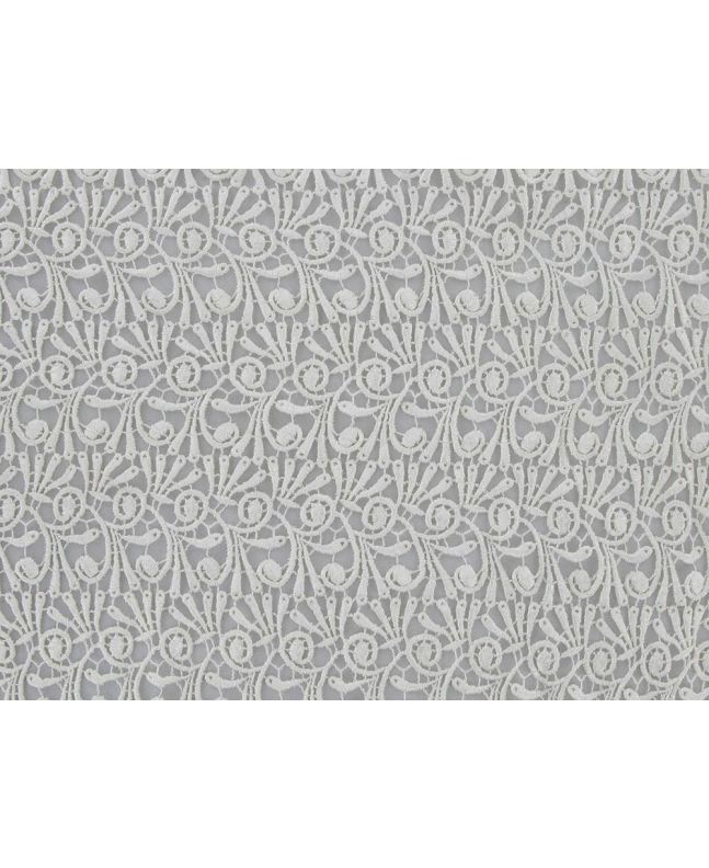 Chemical Embroidery Lace, Floral Bird, White