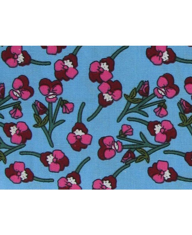 Cherry Blossom Float Cotton Print, Sky