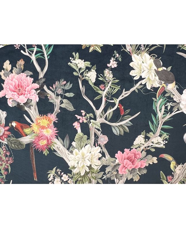 Chinoiserie Printed Velvet, Midnight