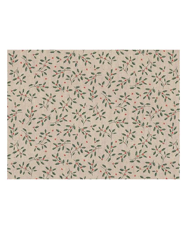 Christmas Holly Cotton Rich Panama