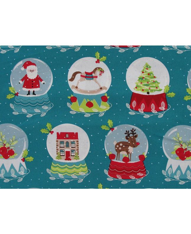 Christmas Snowglobes Cotton Print