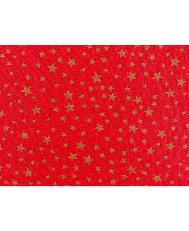 Christmas Stars Cotton Print, Red