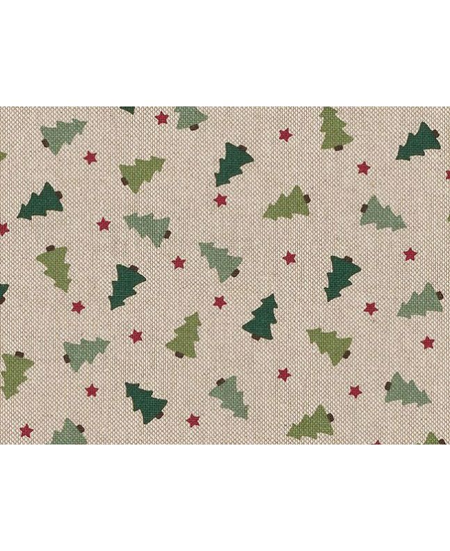 Christmas Tree Stars Cotton Rich Panama
