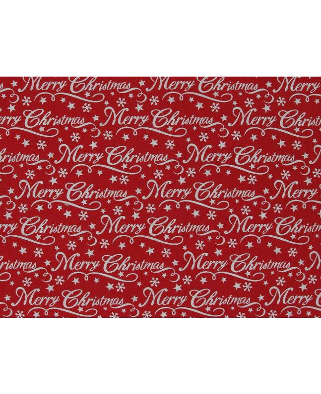 Christmas Wishes Polycotton Print, Red