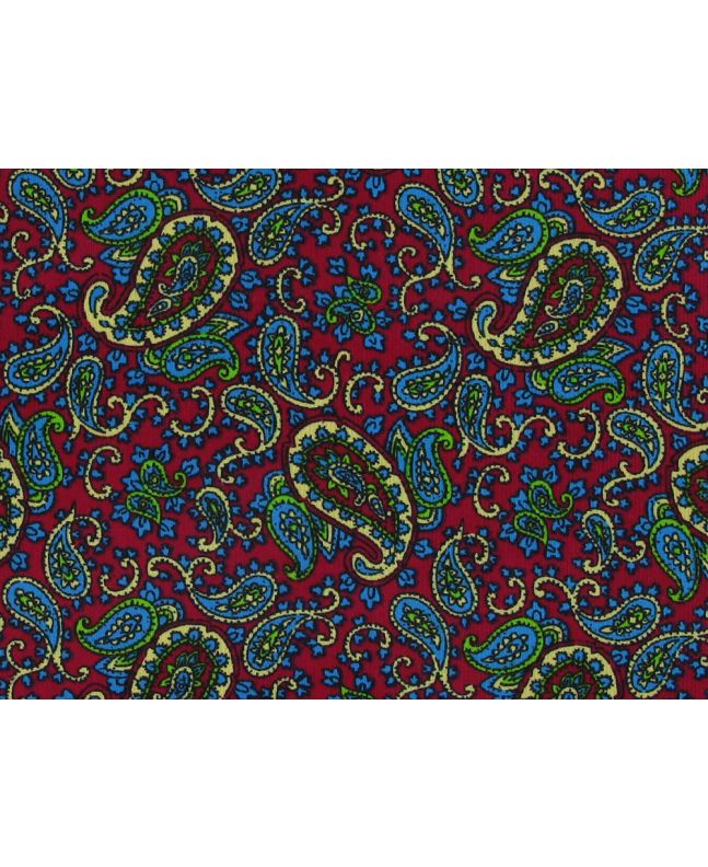 Classic Paisley Cotton Corduroy, Cherry