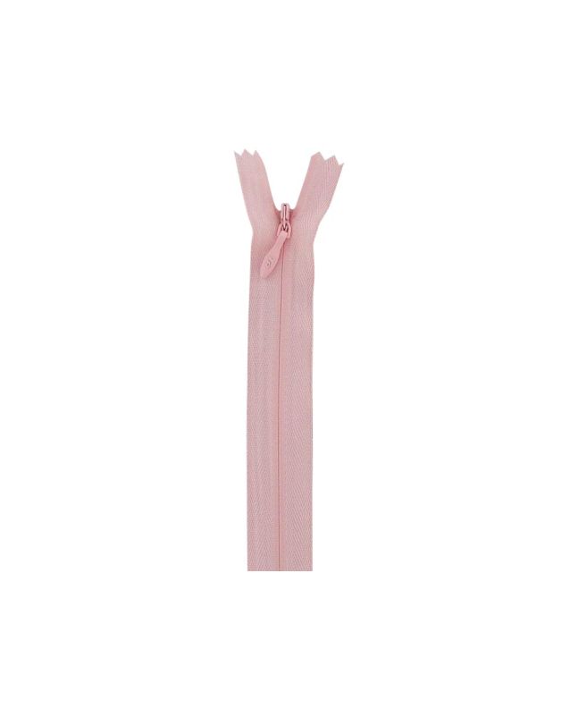 Concealed Invisible Closed End Dress Zip, 22 Inch, Baby Pink