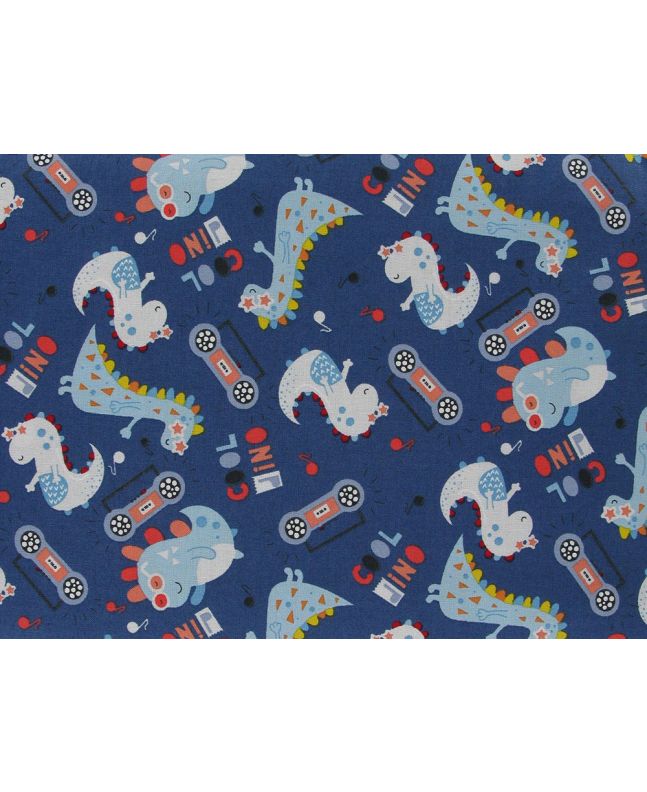 Cool Dino Cotton Print