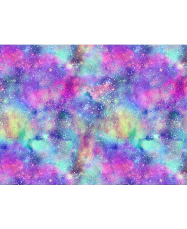 Cosmic Collection Cotton Print, Rainbow Spacescape