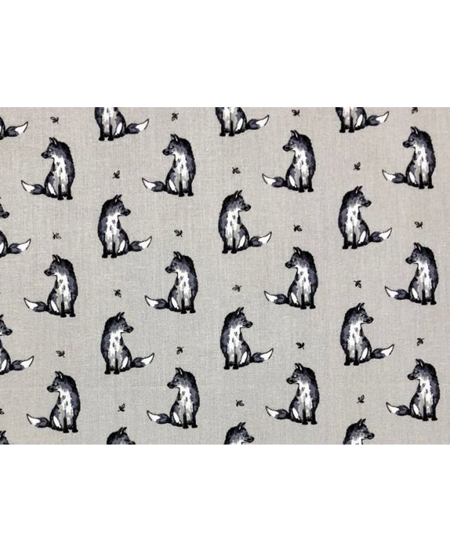 Country Fox Cotton Print, Grey