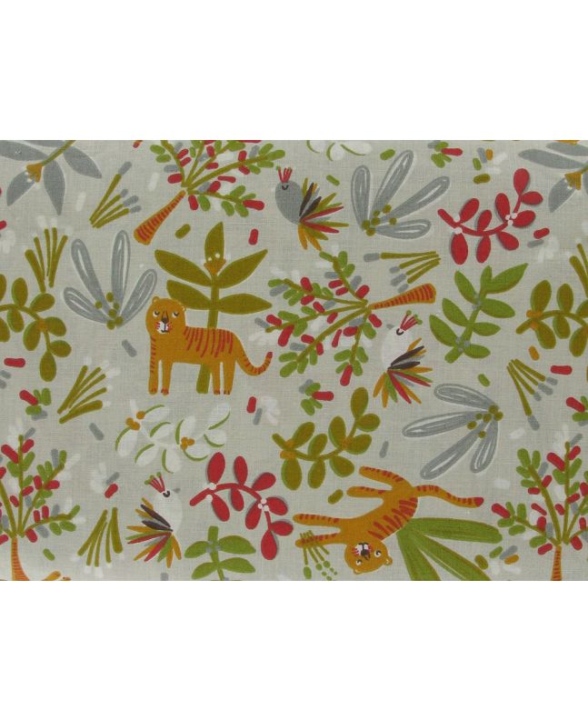 Jungle Doodle Cotton Print, Beige