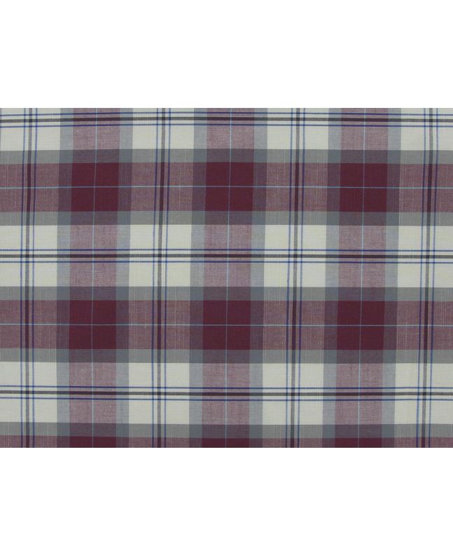Cotton Shirting Alloa Check, Burgundy