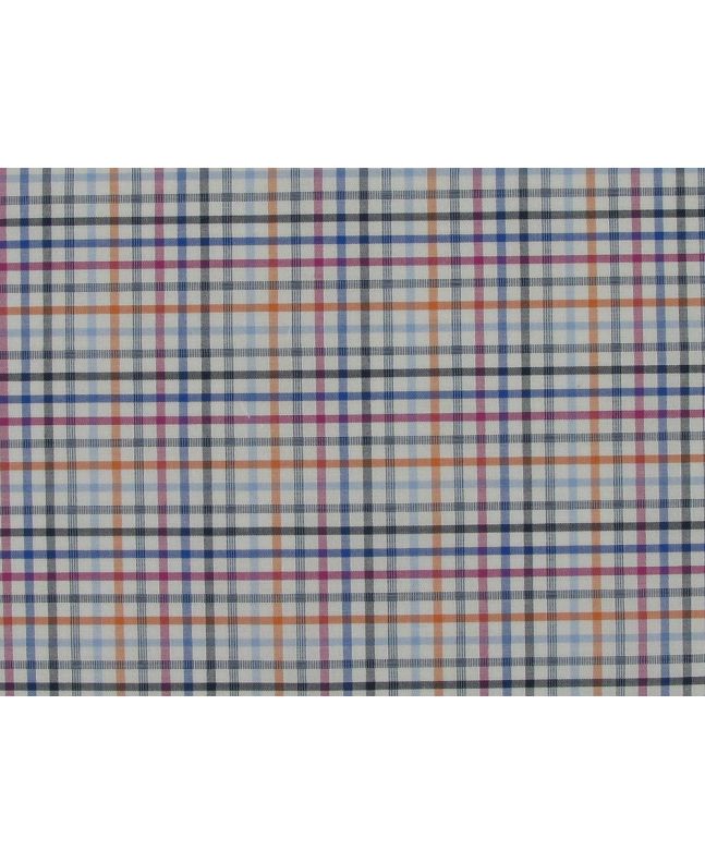 Cotton Shirting Multi Check, Orange