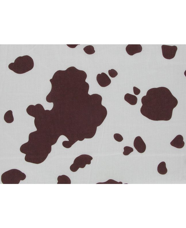Cow Patch Polycotton Print, Brown