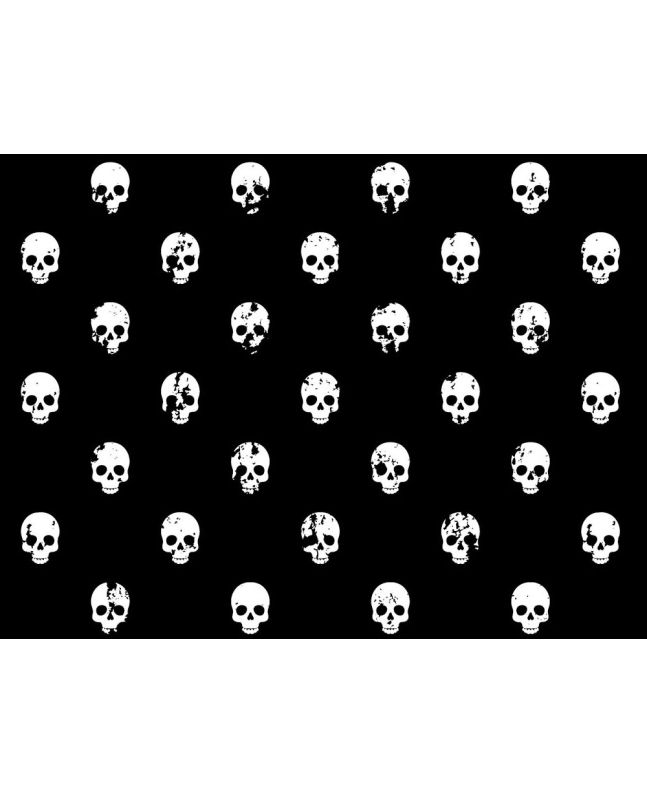 Crackled Skulls Cotton Print