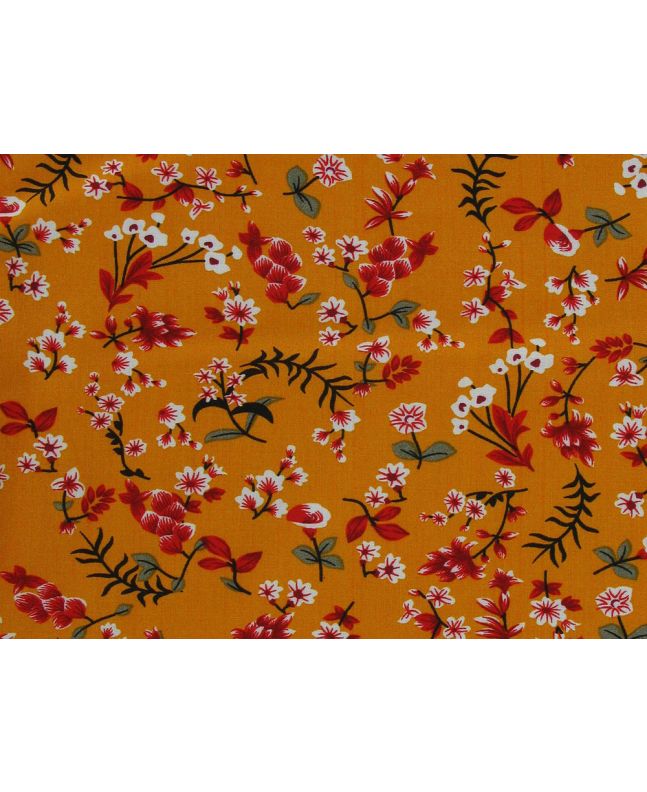 Daffodil Mirage Viscose Poplin Print, Orange